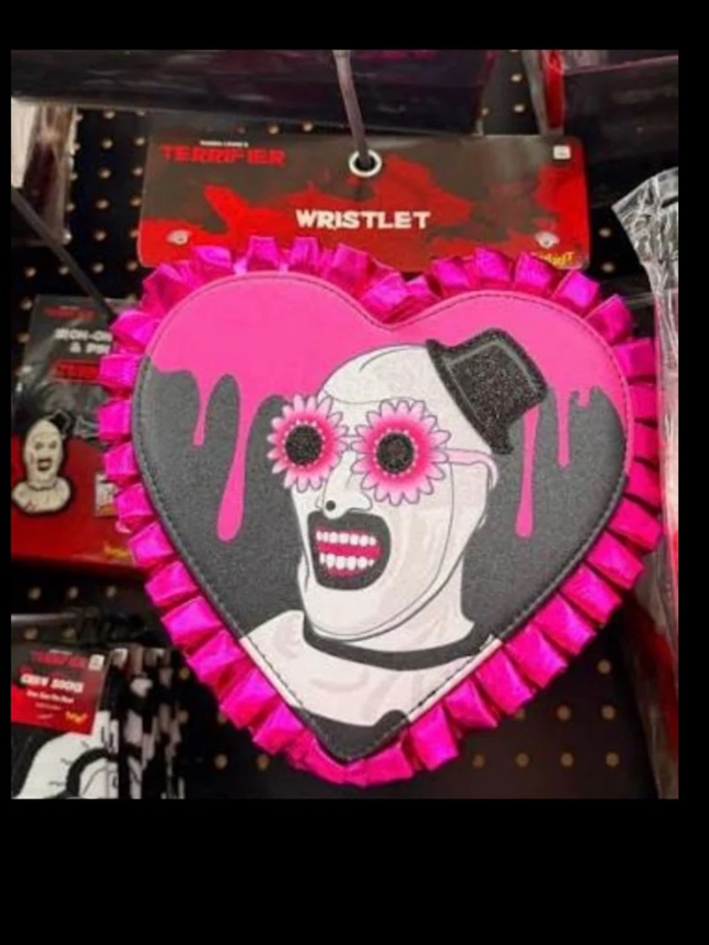 Terrifier Art the Clown Heart Wristlet Bag